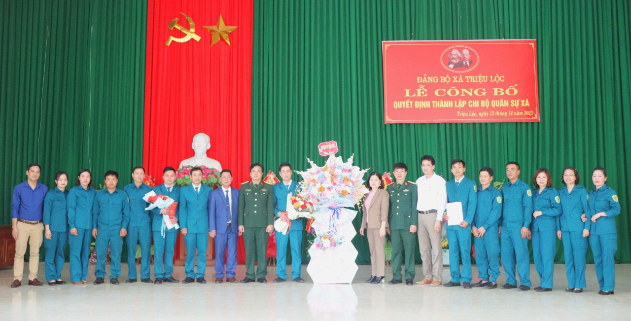 Triệu Lộc tổ chức Lễ công bố quyết định thành lập chi bộ quân sự xã